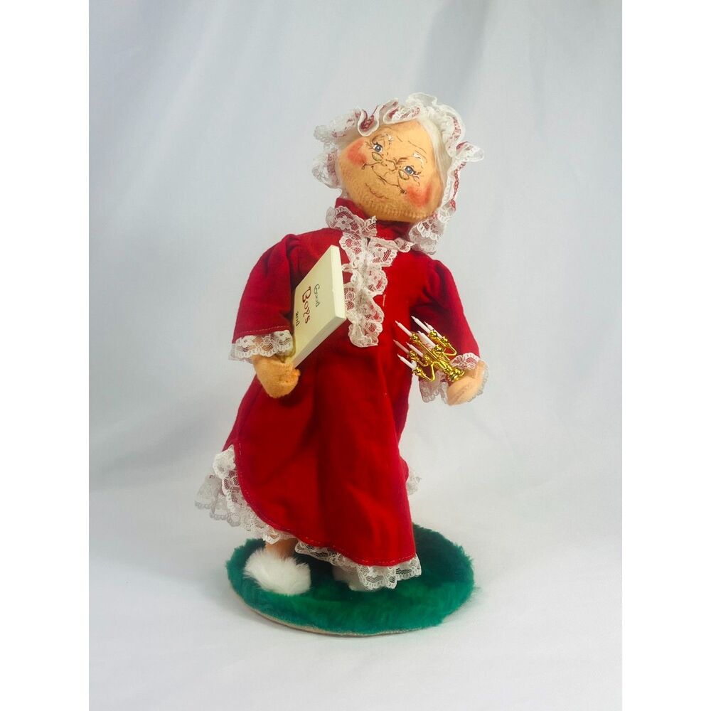 Annalee Dolls 13" Mrs Claus Bedtime Reading 2002 Christmas 580802 Lace Figure